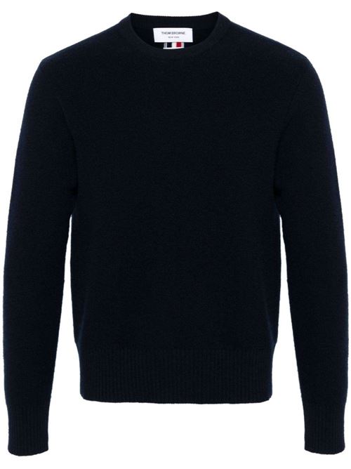 Maglione blu a intarsi THOM BROWNE | MKA518AY1029415